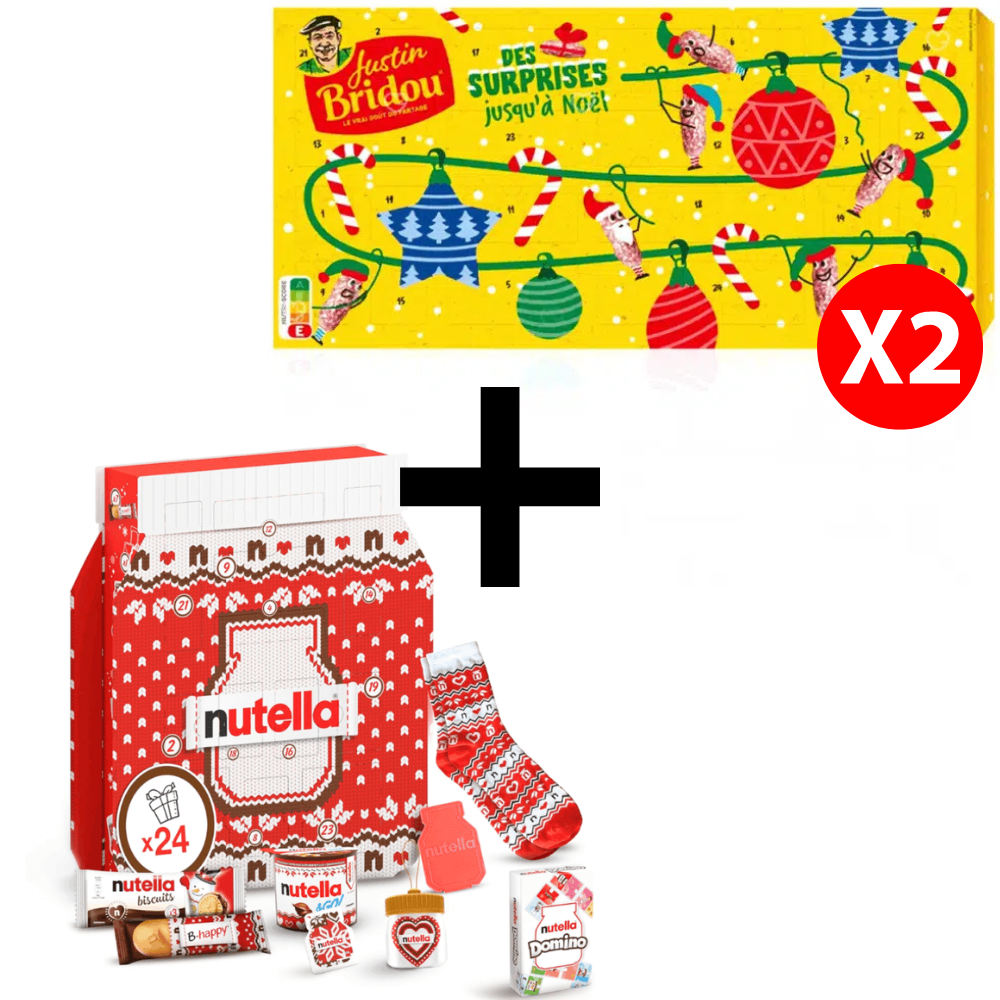 Offre spéciale x2 calendriers justin bridou x1 nutella